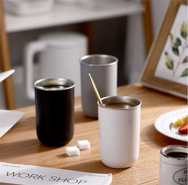 Tasses à café en acier inoxydable de 300 ml